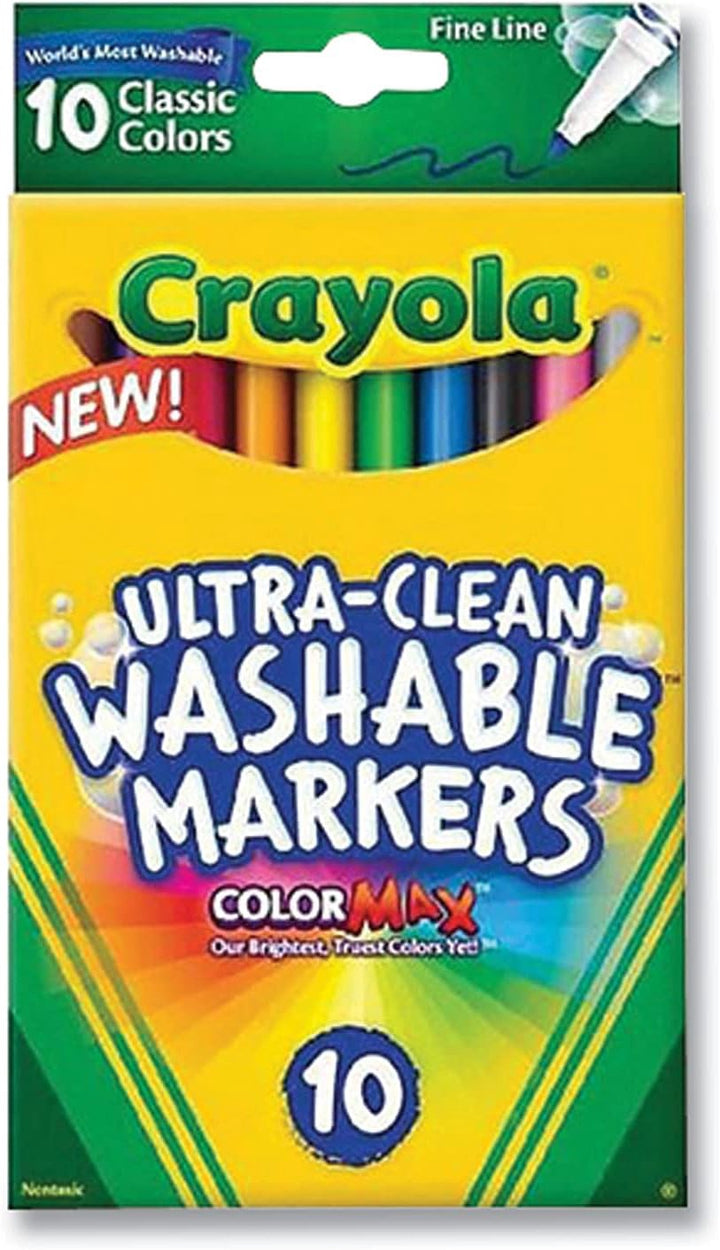 CRAYOLA Markers Washable ULTRA-CLEAN Fine 10PC