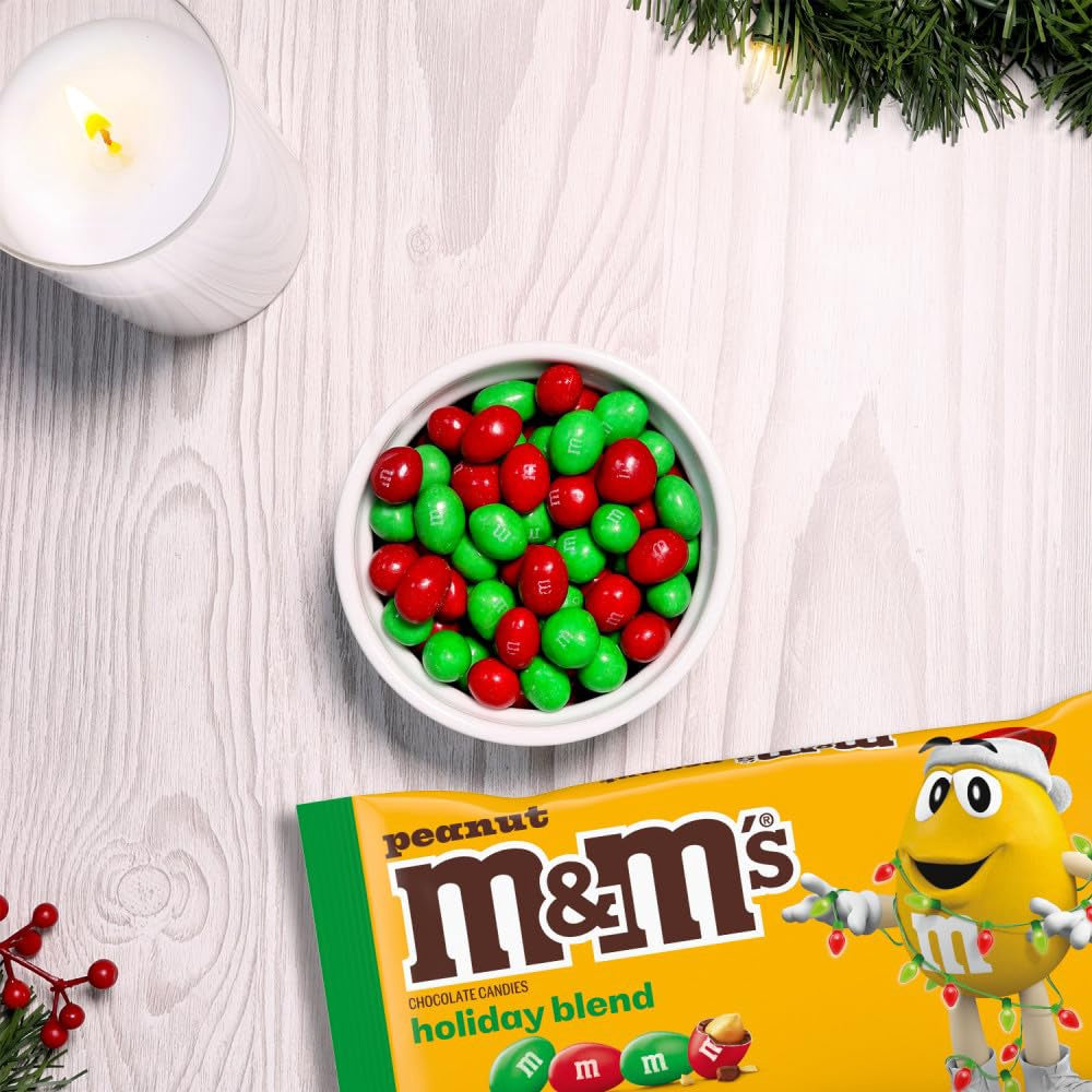M&M Peanut Chocolate Candies Holiday Blend 10OZ 283.5G