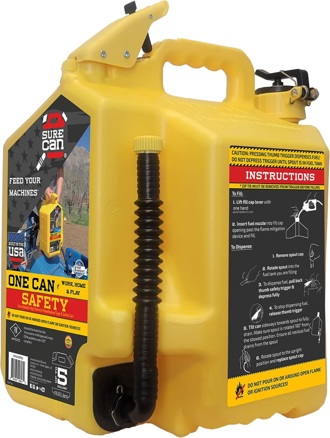 Jar Diesel Yellow Surecan 20L 5.3GAL Jerry Can
