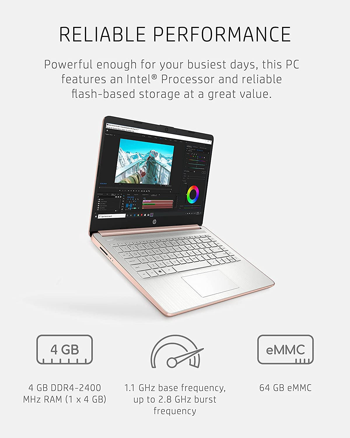 HP Laptop 14-DQ0070NR Pale Rose Gold Windows 11 14"