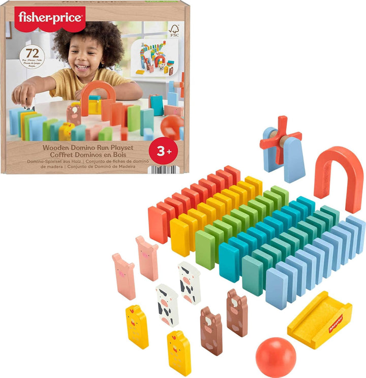FISHER-PRICE Toy Wood Domino Run Playset