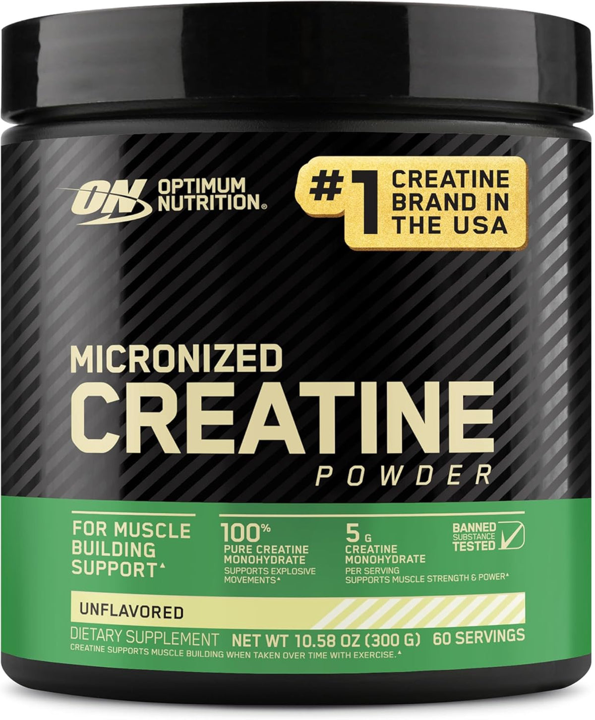 OPTIMUM NUTRITION Supplement Micronized Creatine Unflavored 60 Servings