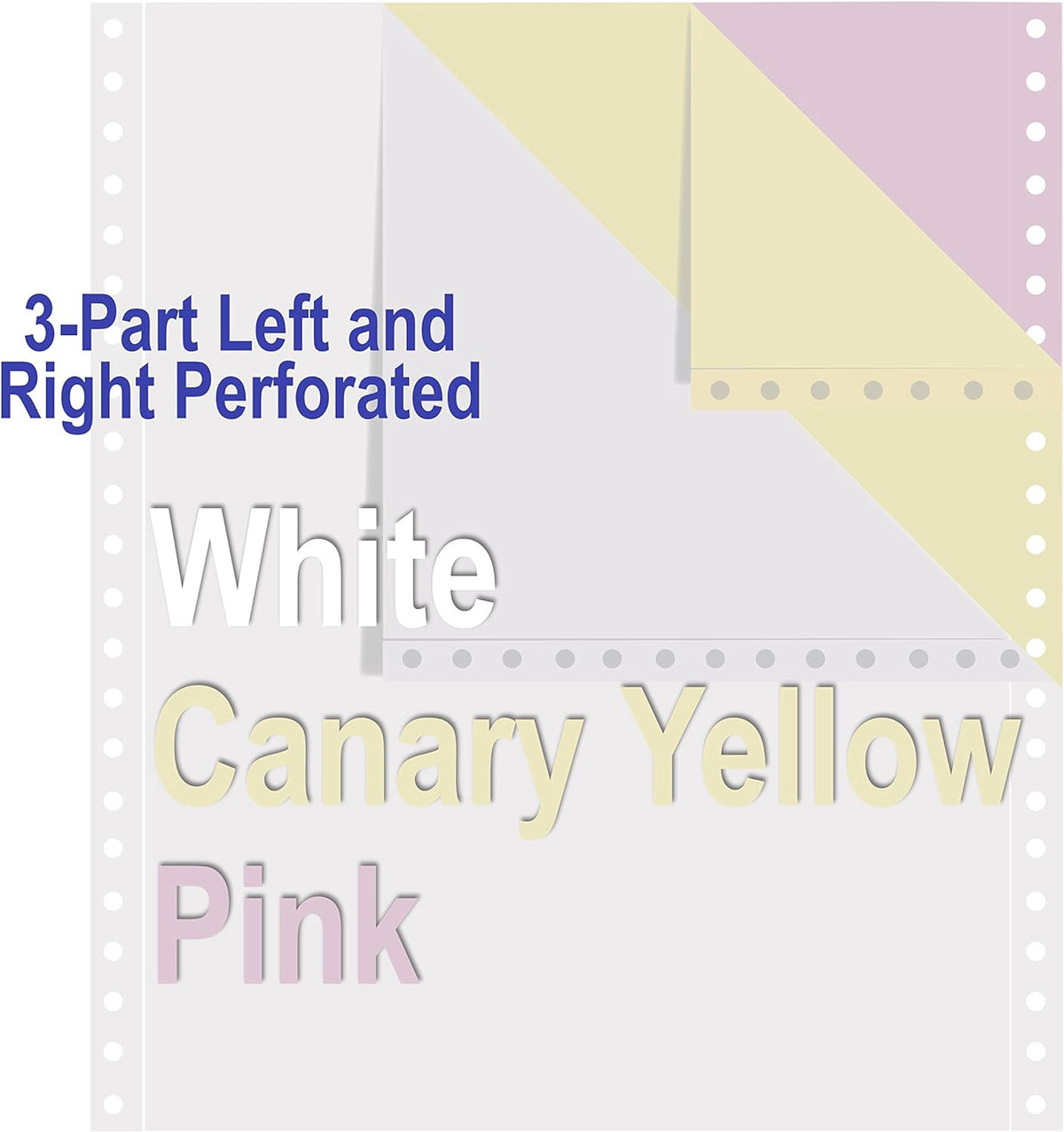 ALLIANCE Computer Printer Paper 9 1/2" X 11 3-PLY 91193 1200PCS Premium Carbonless White Canary Pink