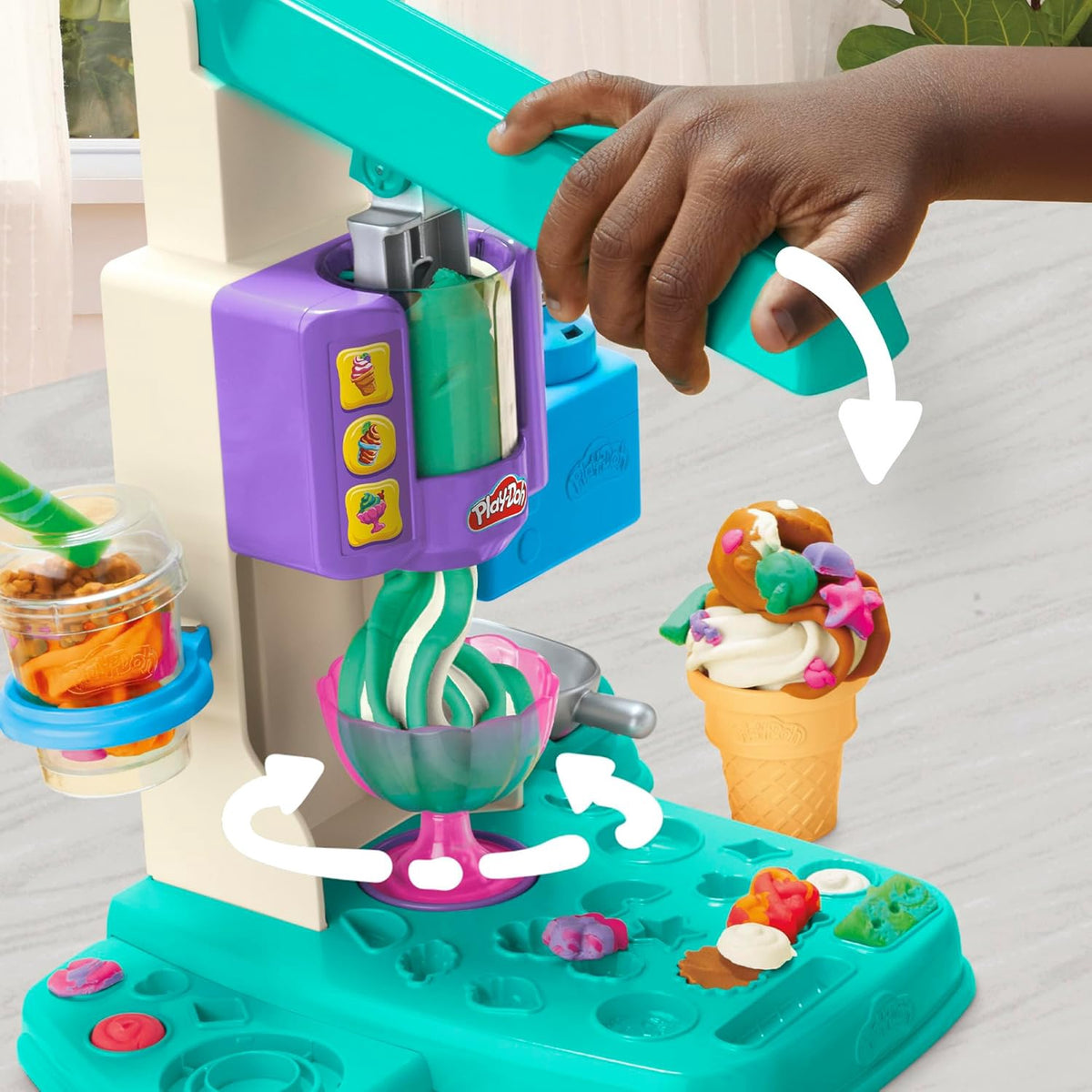 PLAY-DOH Toy Rainbow Swirl Ice Cream Playset