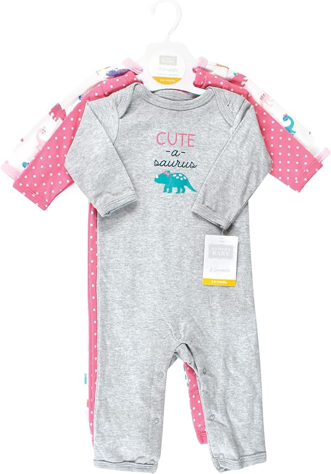 HUDSON BABY Baby Bodysuit Hudson Coverall 3PACK Pink