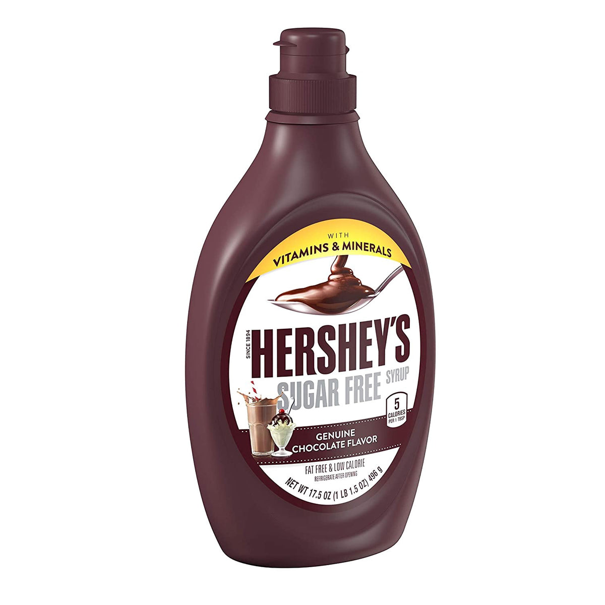 HERSHEY'S Syrup Zero Sugar Genuine Chocolate Flavor 17.5OZ 496G