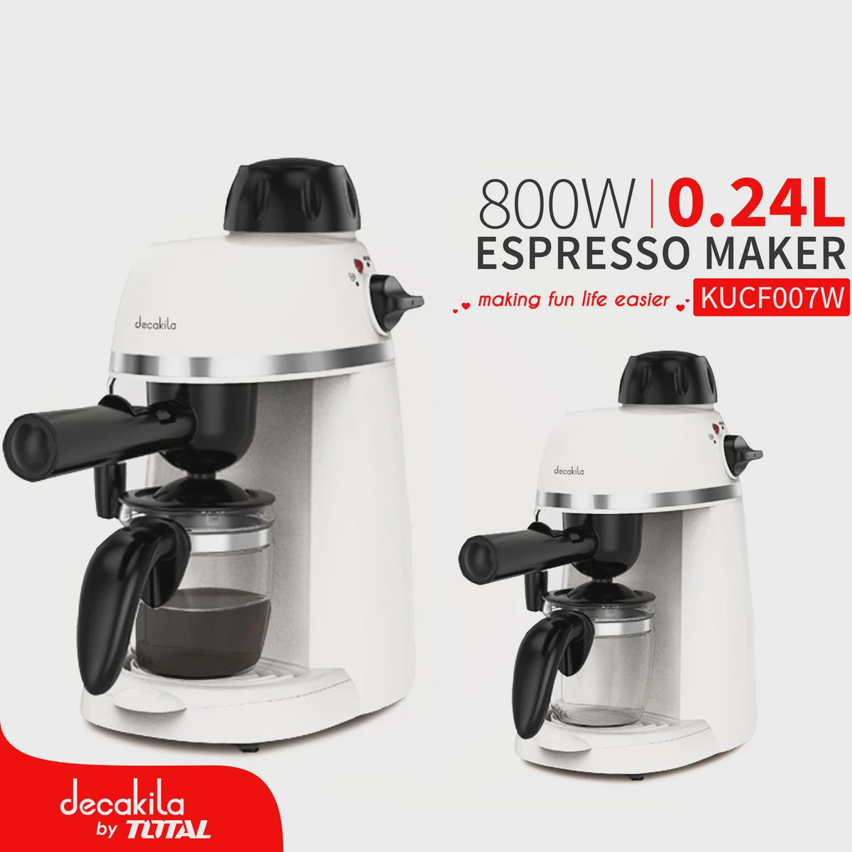 DECAKILA Coffee Maker Espresso KUCF007W 0.24L