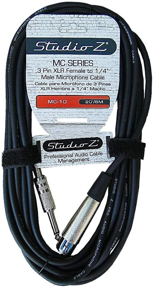 STUDIO Z Lead Xlr Female to 1/4 Male Mono 20' MC-10-20