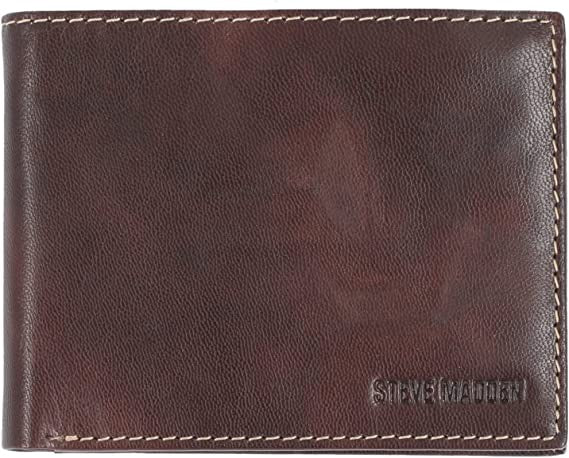 STEVE MADDEN Wallet Men Black / Brown Leather