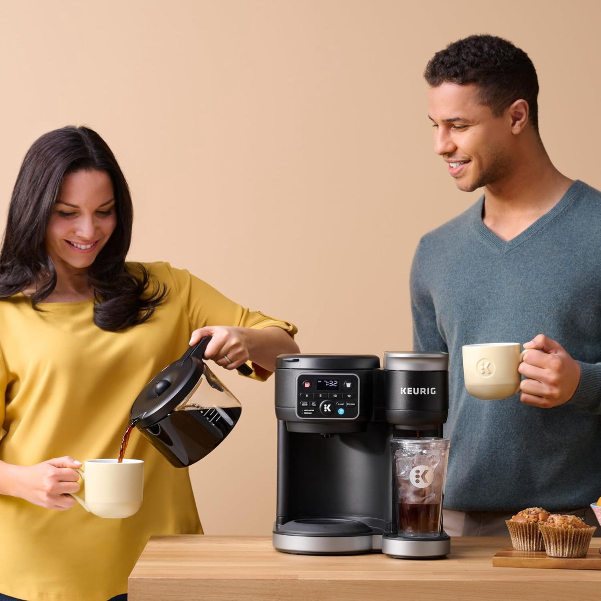 KEURIG Coffee Maker K-DUO Hot & Iced Single Serve & Carafe K5600