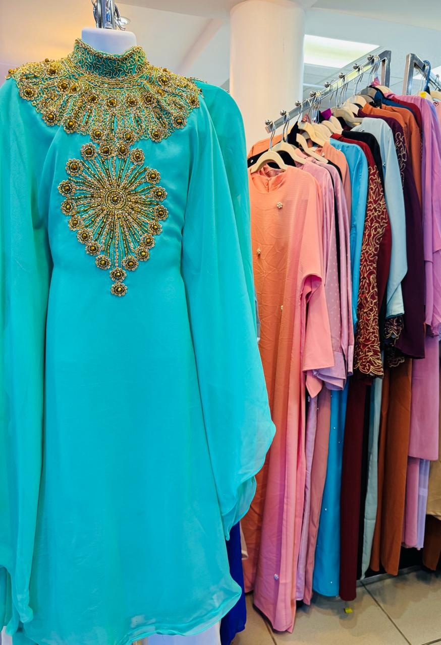 Gown Beaded Girls Sea Green