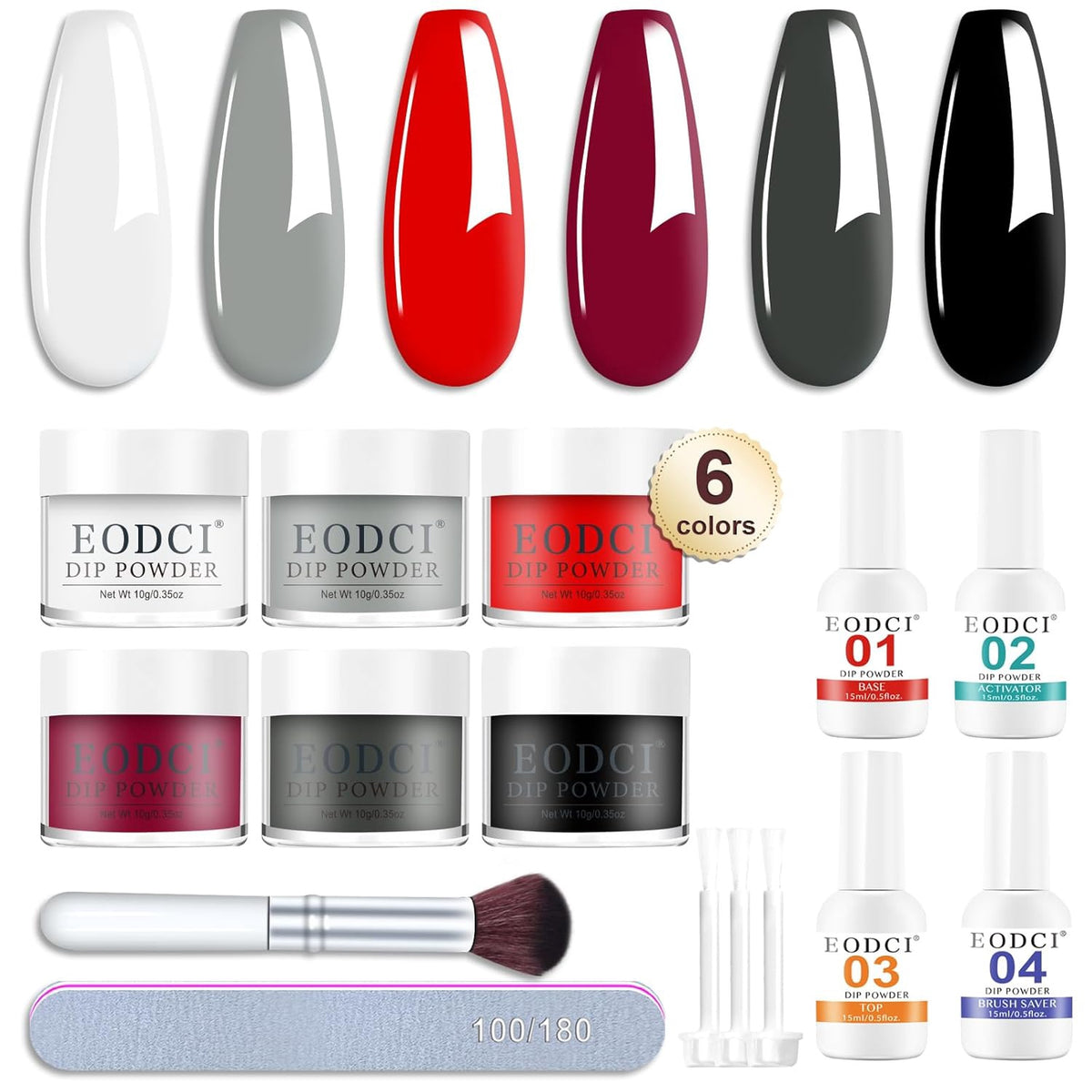 Nails Dip Powder Kit 12PCS Set Eodci