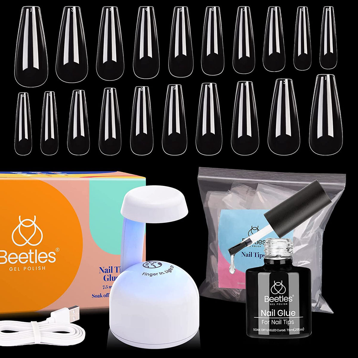BEETLES Nail Extension Set W/MINI Lamp & Glue