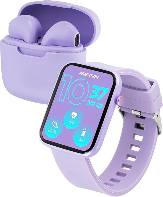 ARMITRON Watch Connect Boom Smartwatch W/EARBUDS Health & Fitness Tracker 1009LVST