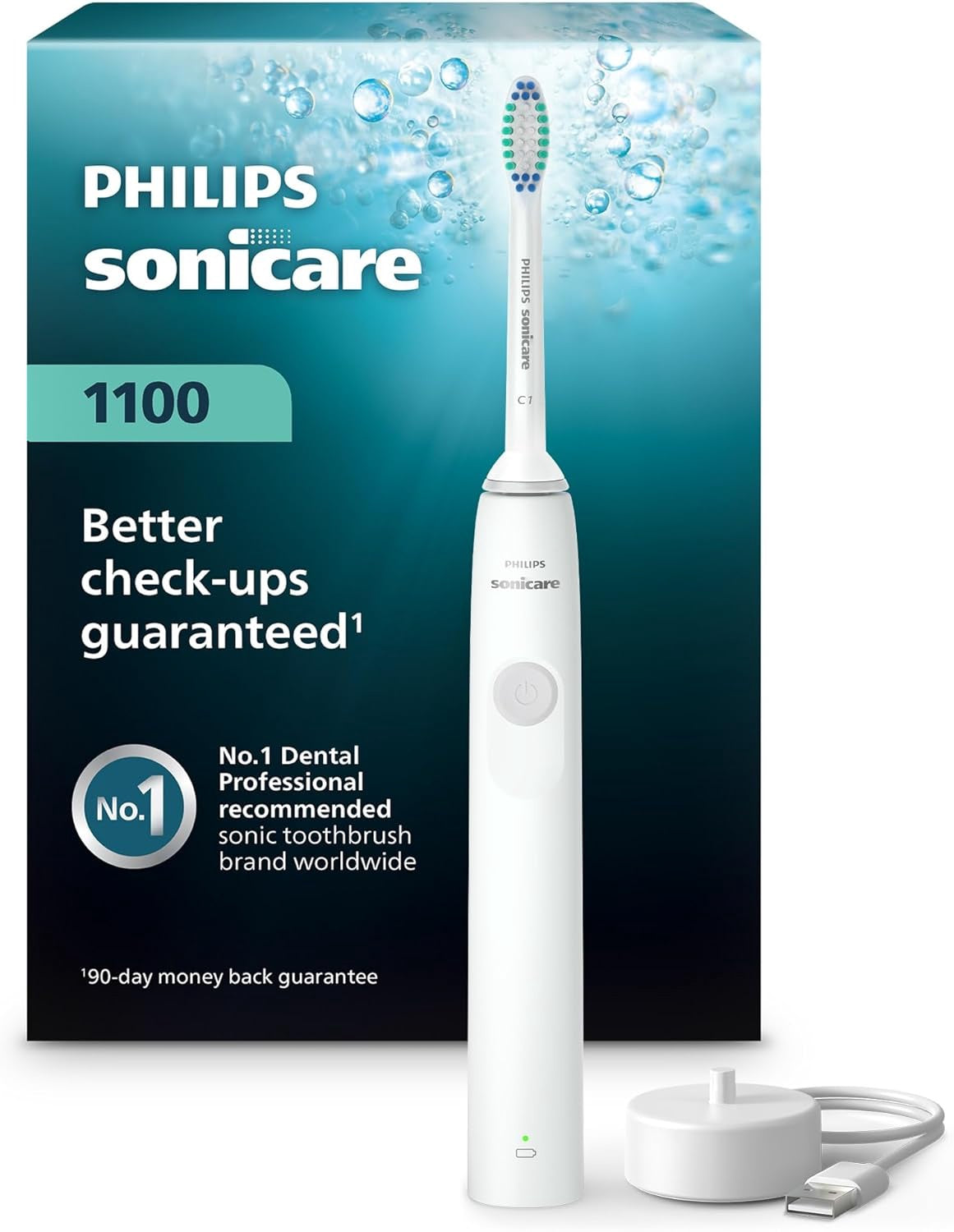 PHILIPS Toothbrush Sonicare 1100 Series Electric Sonic White HX3641