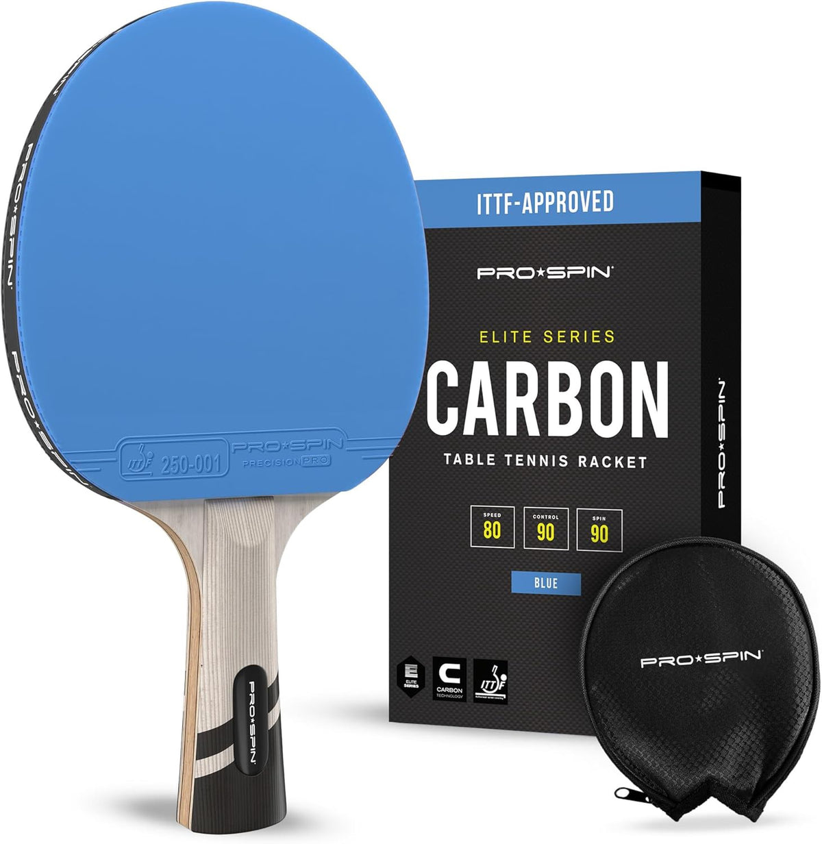 Table Tennis Rackets Pro Spin Single Blue and Black