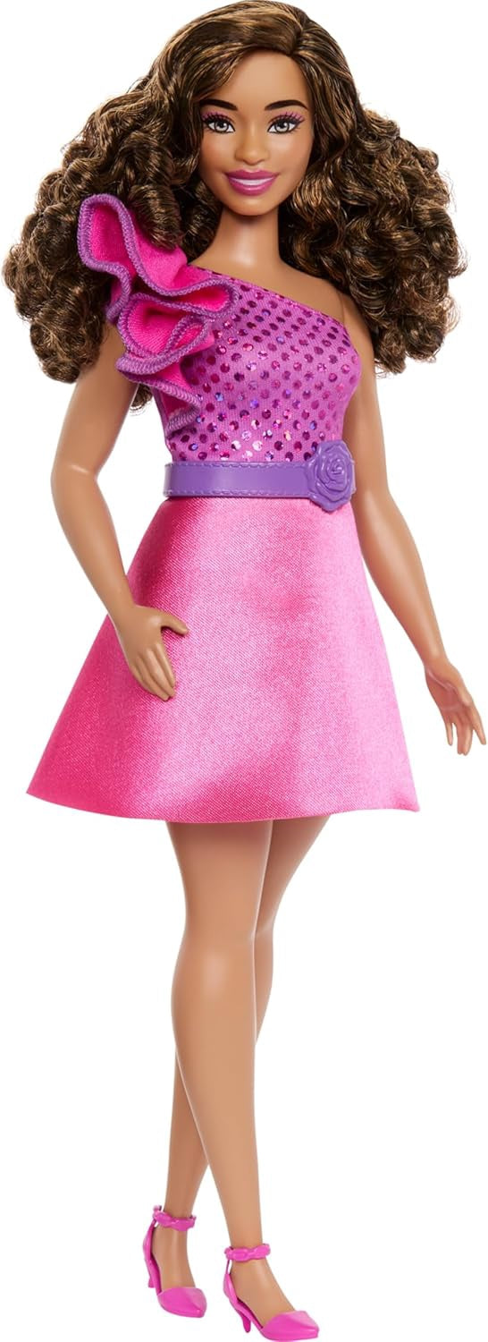 BARBIE Toy Doll Fashionistas Pink Sparkly Dress 65TH Anniversary