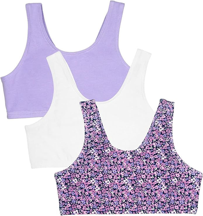 FRUIT OF THE LOOM Women Sports Bra Built Up Tank Style Mint / Purple