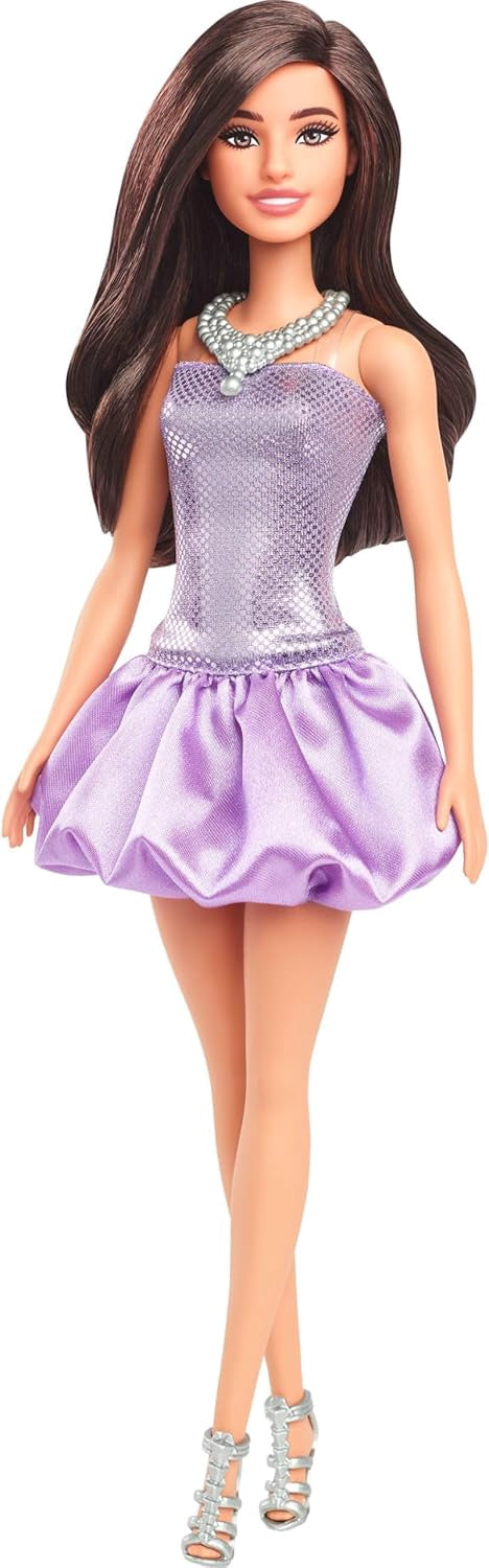 BARBIE Toy Doll Fashionistas with Brown Hair & Silvery Necklace