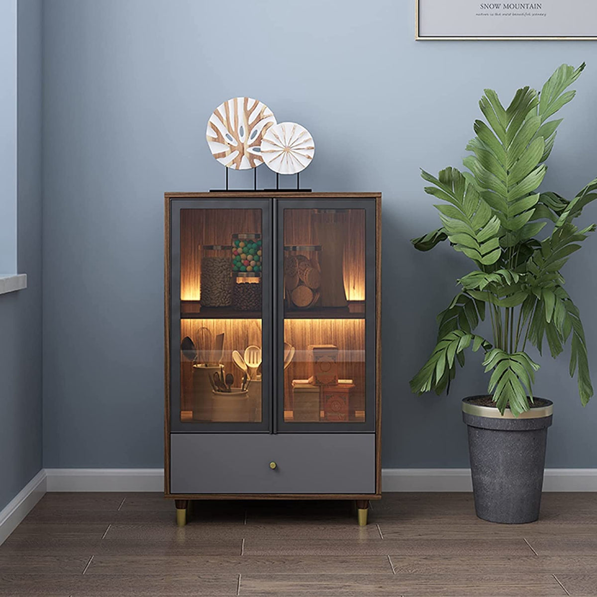 Wine Rack & Cabinet Cupboard 1-DRAW XS01