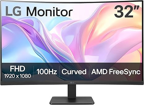 LG Computer Monitor 32" 32MR50C-B 100HZ Hdmi Amd