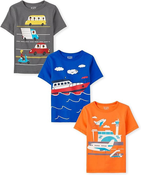 THE CHILDREN'S PLACE Kids T-SHIRT Children's Place Print Blue 3PACK