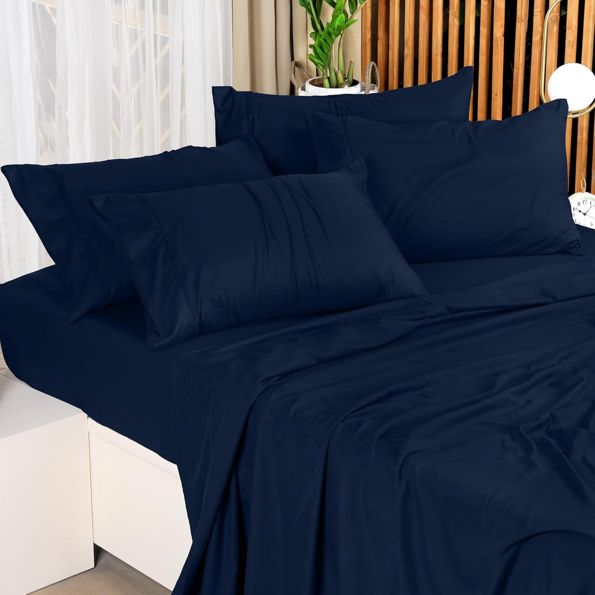 UTOPIA Bedsheet Set Queen Navy 4PC