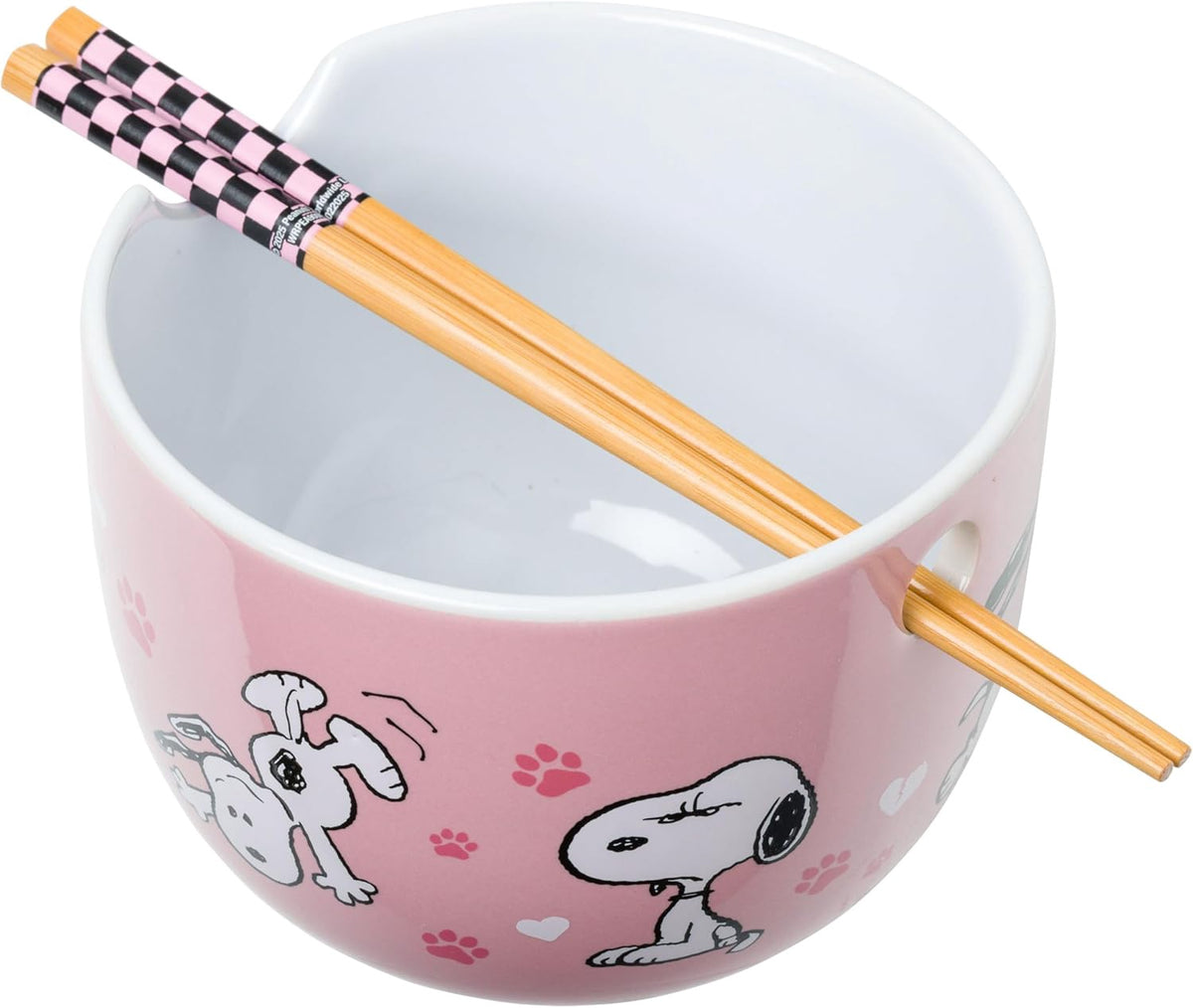 SILVER BUFFALO Ramen Bowl Peanuts Snoopy Poses Puppy Love Ceramic
