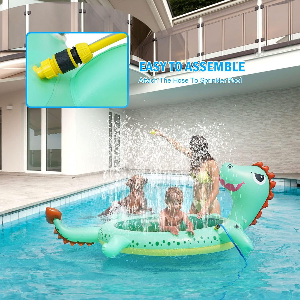 Pool Sprinkler Swimming Pool Dinosaur .