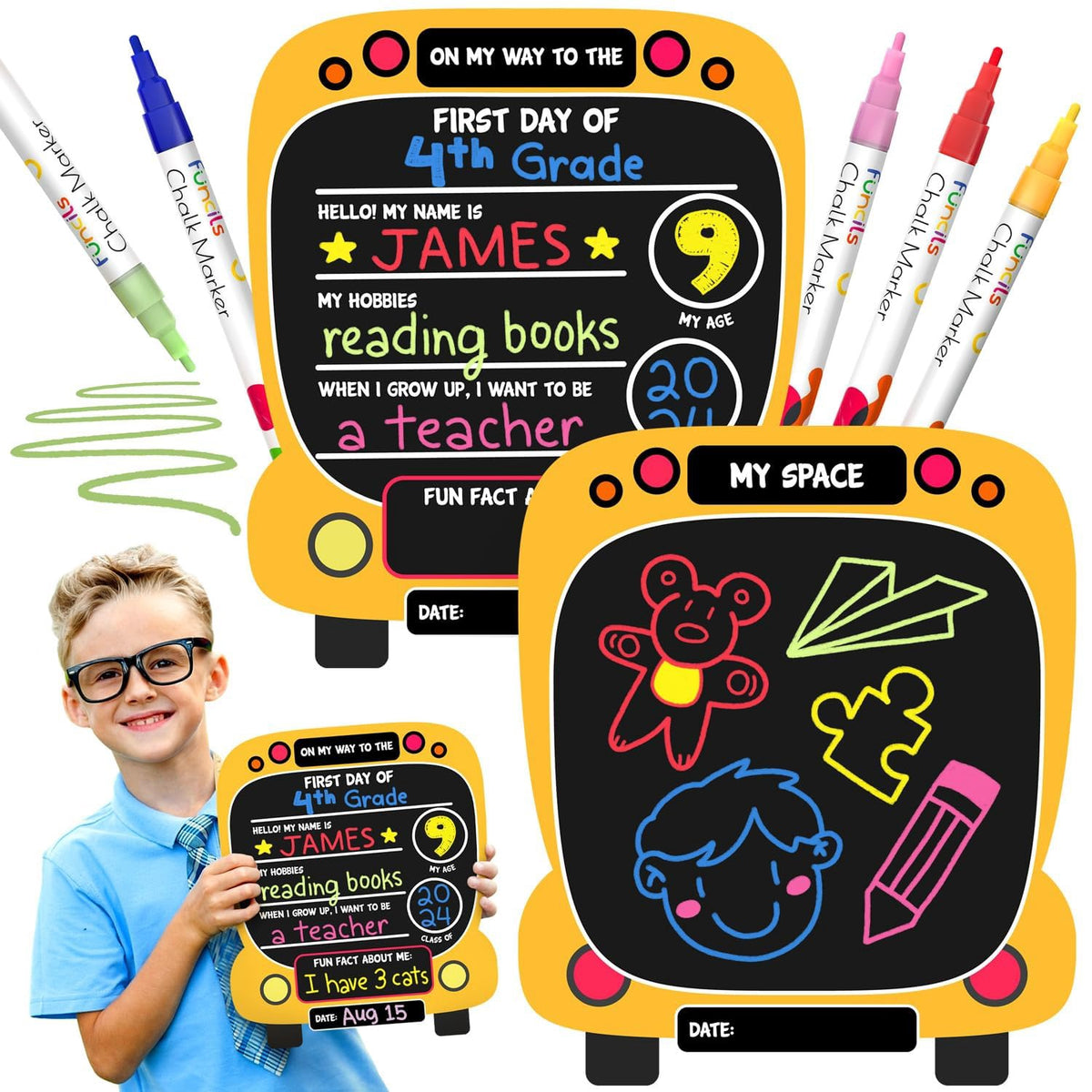 Toy Chalkboard DOUBLE-SIDED Funcils