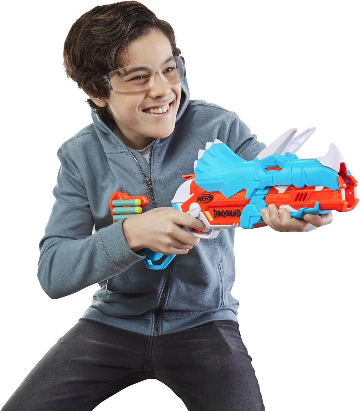 NERF Toy Dart Blaster Dinosquad TRICERA-BLAST