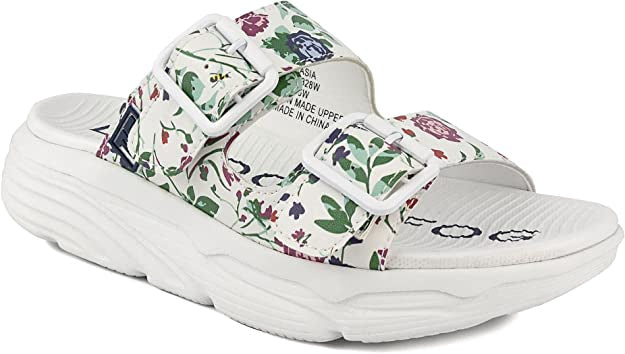LONDON FOG Footwear Women Sandal Platform Neeta Slip on White
