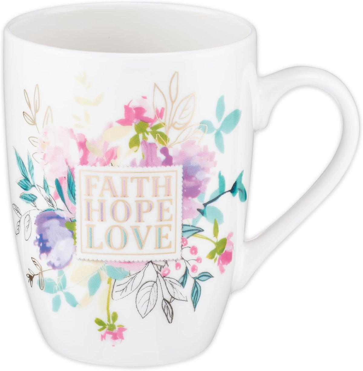 Valentine Mug White Floral 12OZ