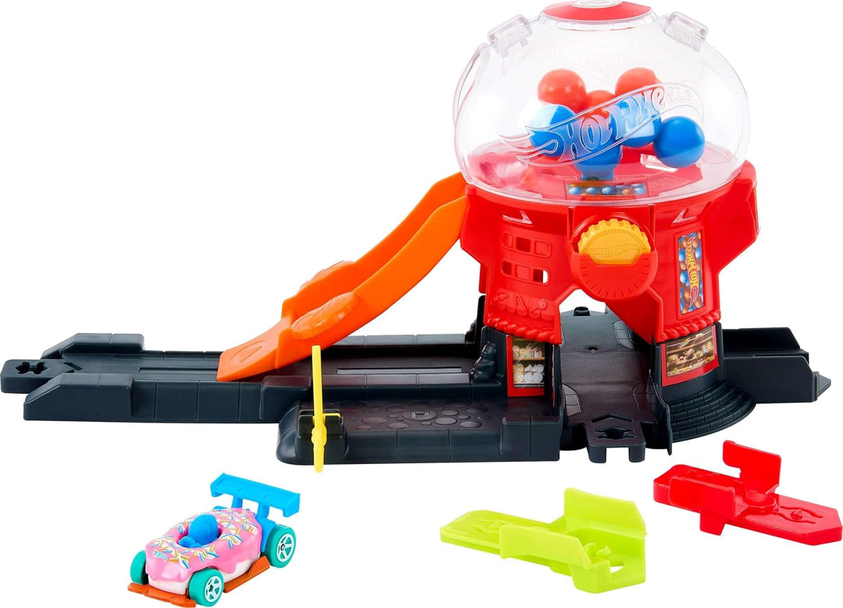 HOT WHEELS Toy Car Gumball Machine Track Set