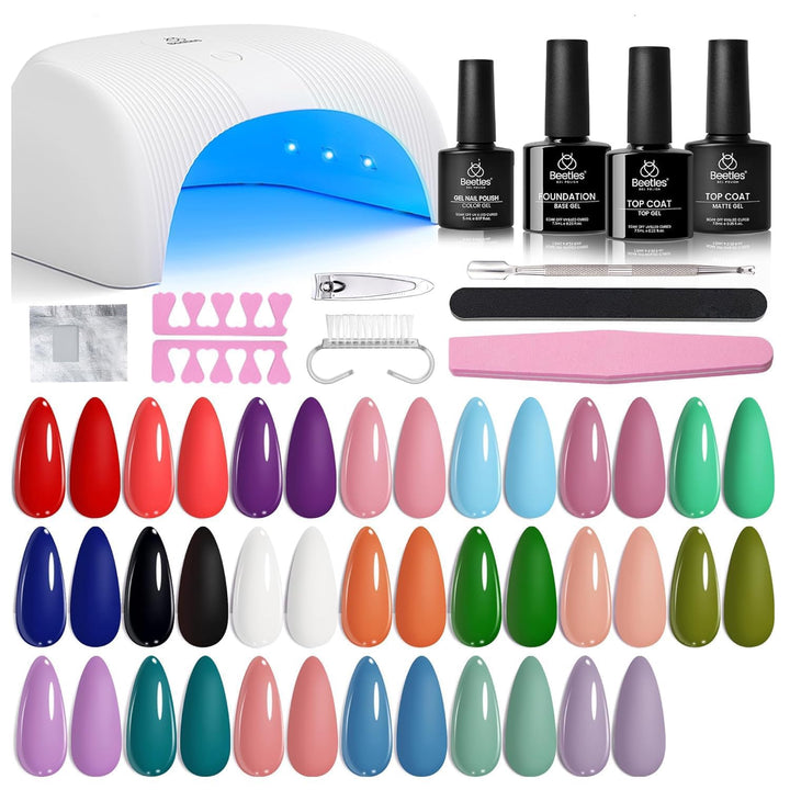 BEETLES Nail Gel Polish Kit with Uv Lamp & 20 Colors
