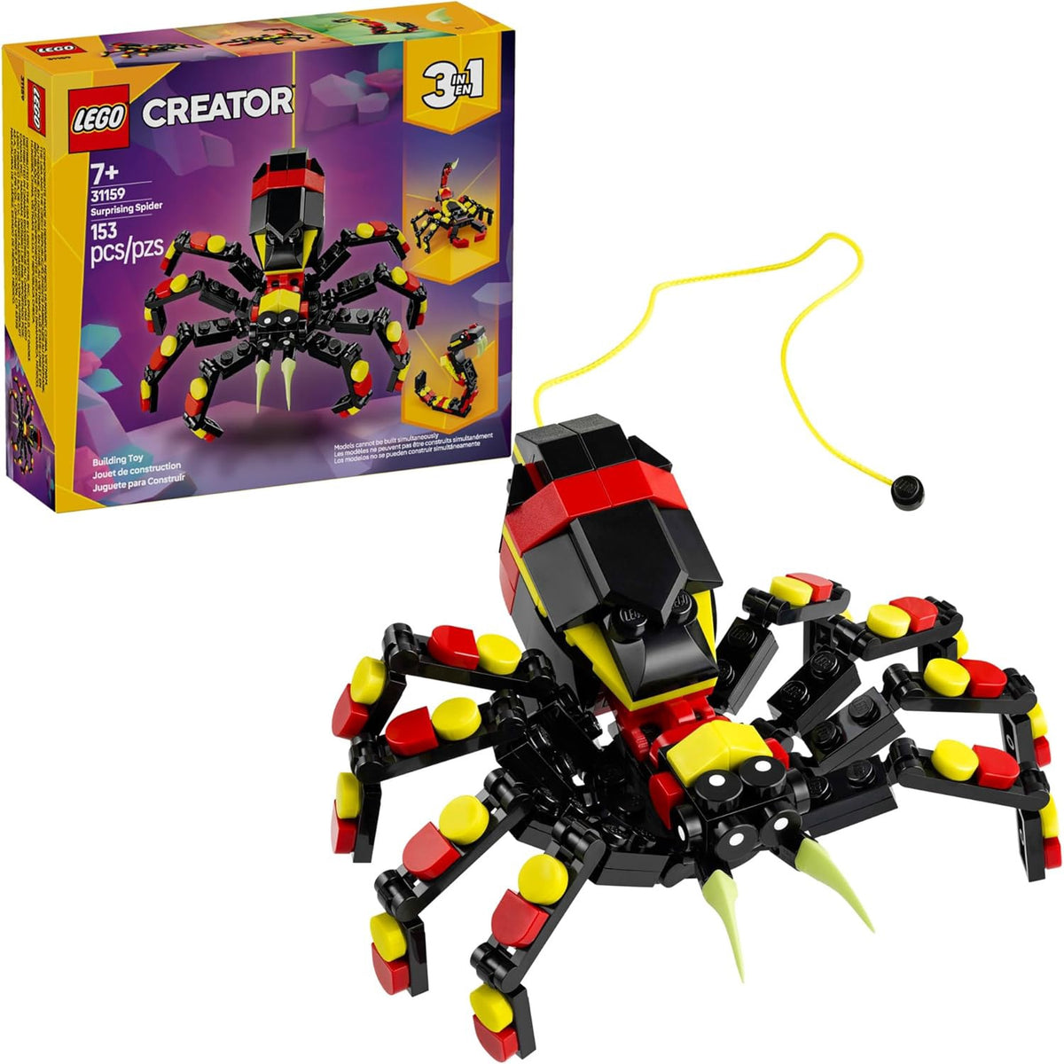 LEGO Toy Creator 3 IN 1 Wild Animals Surprising Spider 31159 153PCS