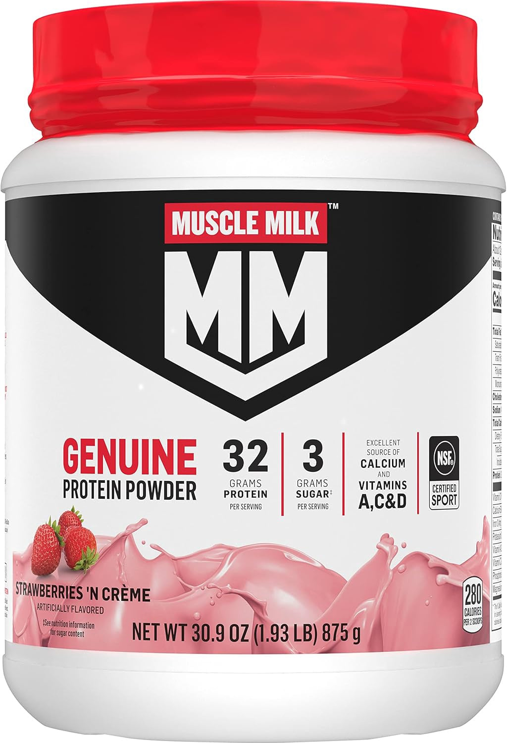 MUSCLE MILK Supplement Protein Powder Strawberries ‘N Crème 1.93LB