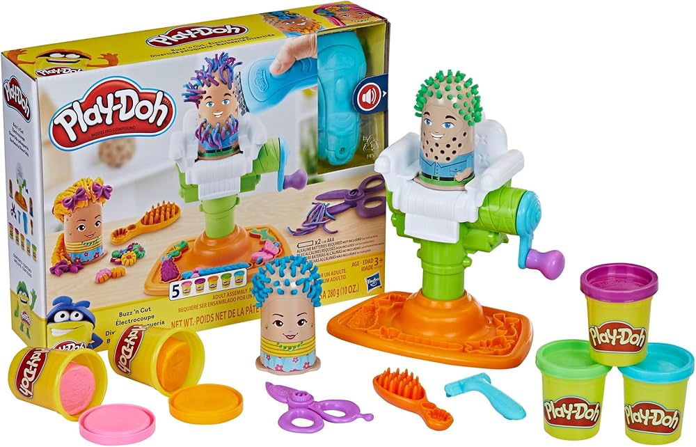 PLAY-DOH Toy Buzz 'N Cut Fuzzy Pumper Barber Shop