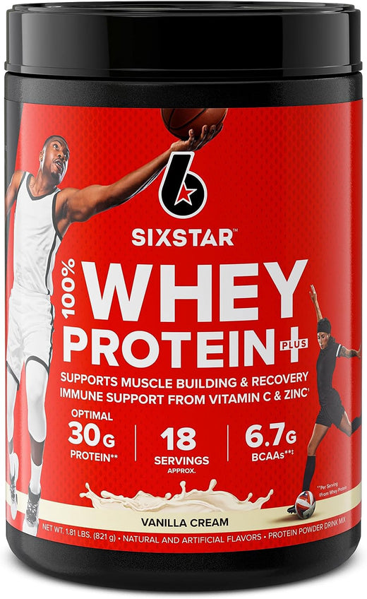 SIXSTAR Supplement Whey Protein Vanilla / Strawberry 1.8LB / Vanilla / Strawberry