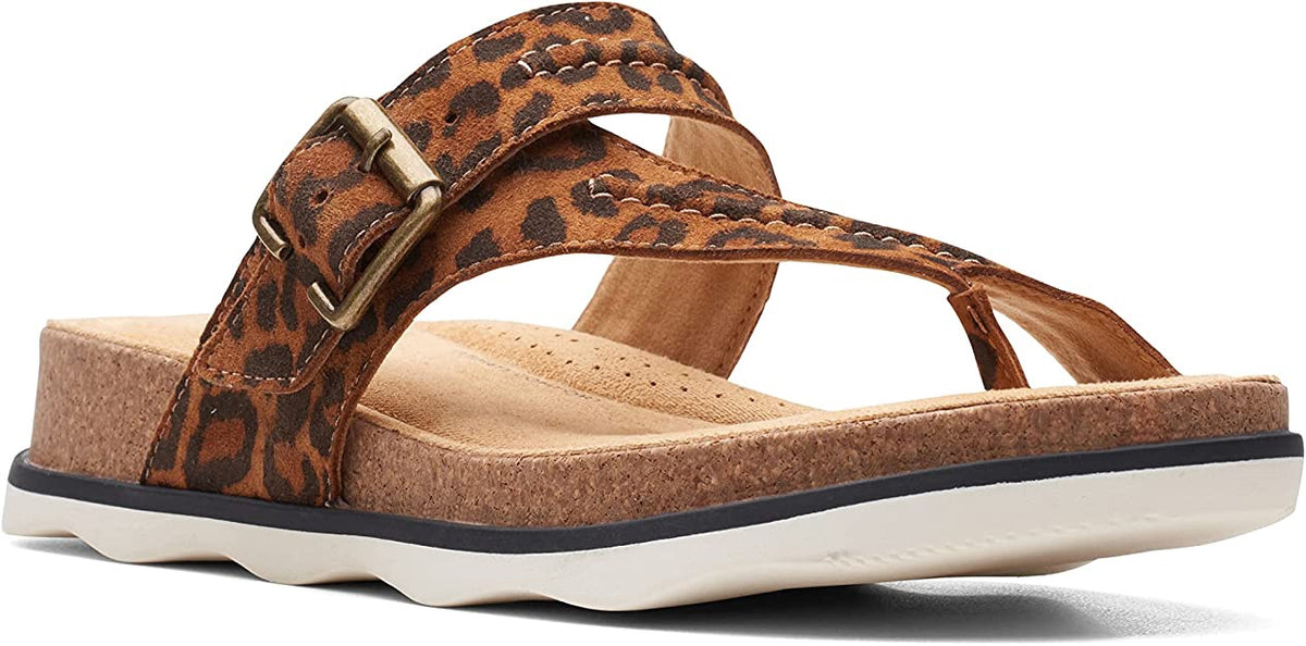 CLARKS Footwear Women Brynn Madi Leopard Flat Sandal
