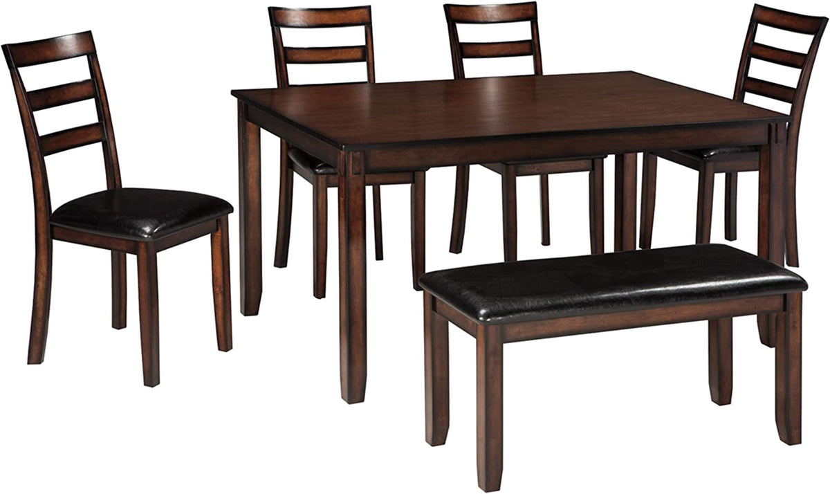 ASHLEY Dining Set Signature Design by 6PC W/BENCH D385-325
