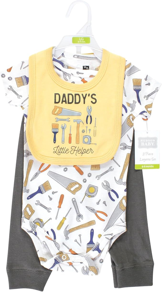 HUDSON BABY Baby Bodysuit Set Hudson 3PCS W/PANTS