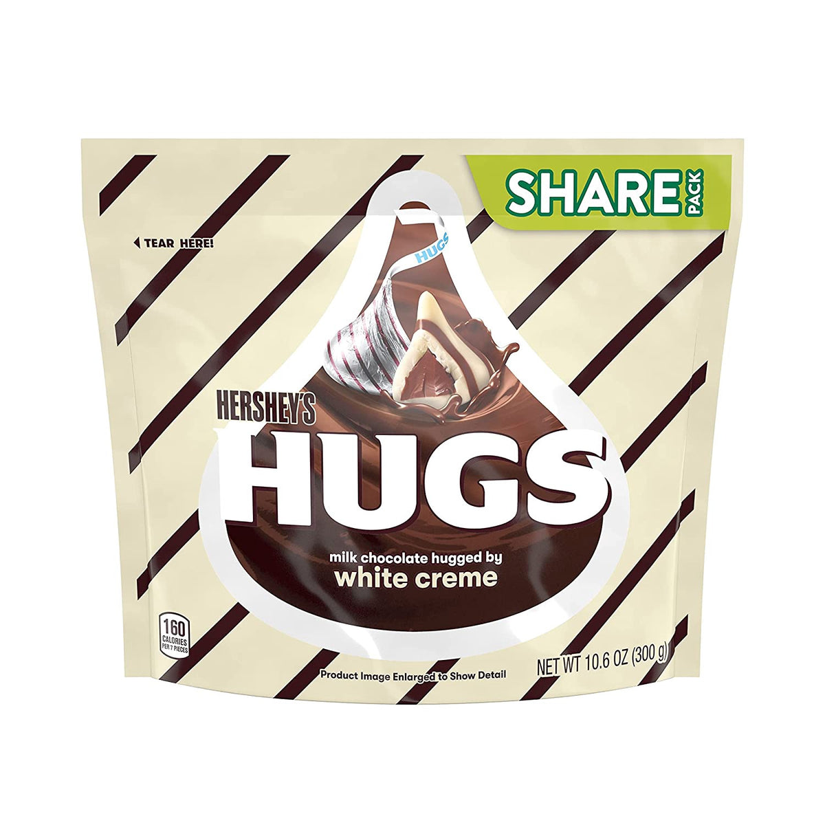 HERSHEY'S Hugs Milk Chocolate Hugged by White Creme 10.6OZ 300G