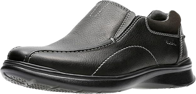 CLARKS Footwear Men's Cotrell Step SLIP-ON Loafer Black Oily