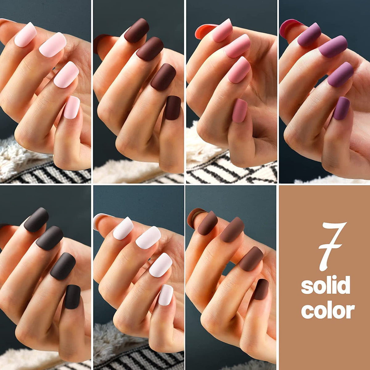 Nails Acrylic Press on 288PCS Short / with Glue