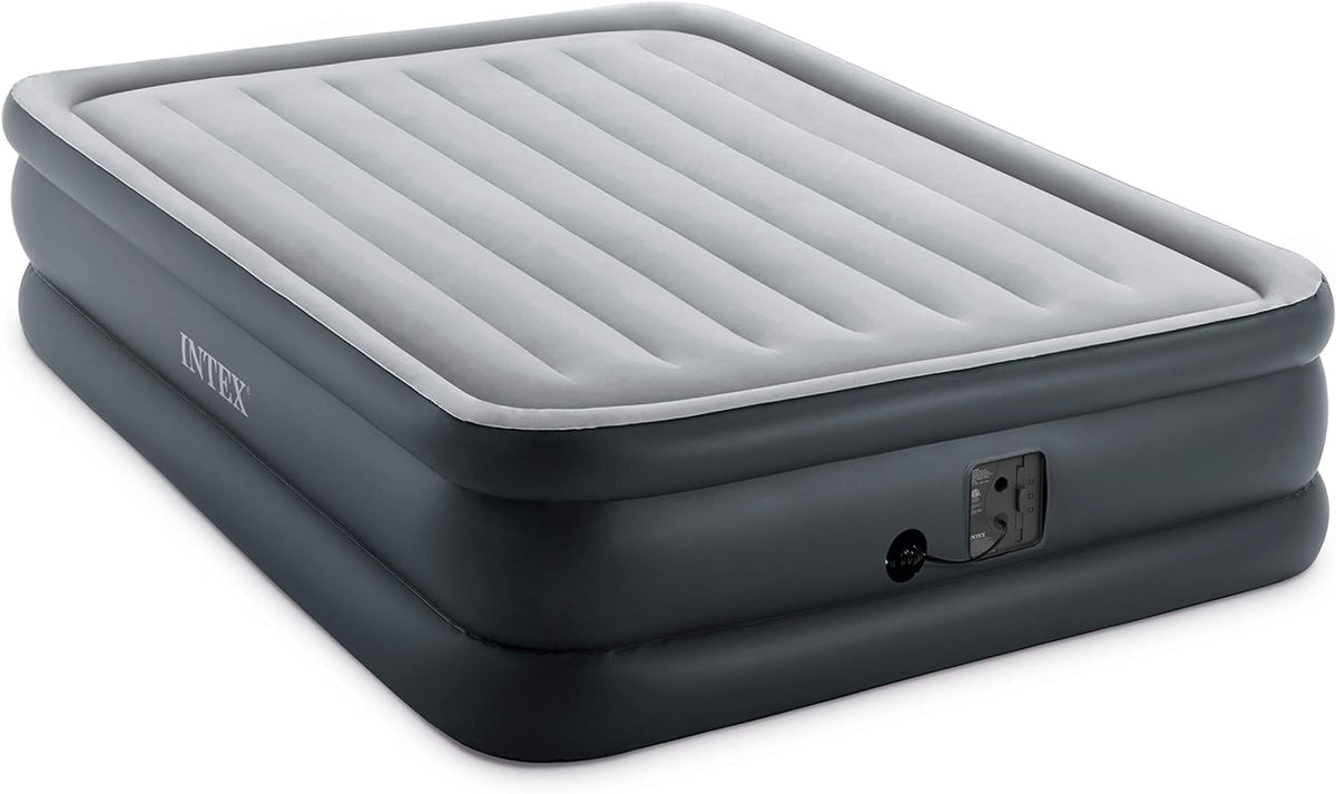 INTEX Mattress Air 66196T 20" Queen with Internal 120V Pump 60" X 80" X 20" Dual Layer DURA-BEAM Plus