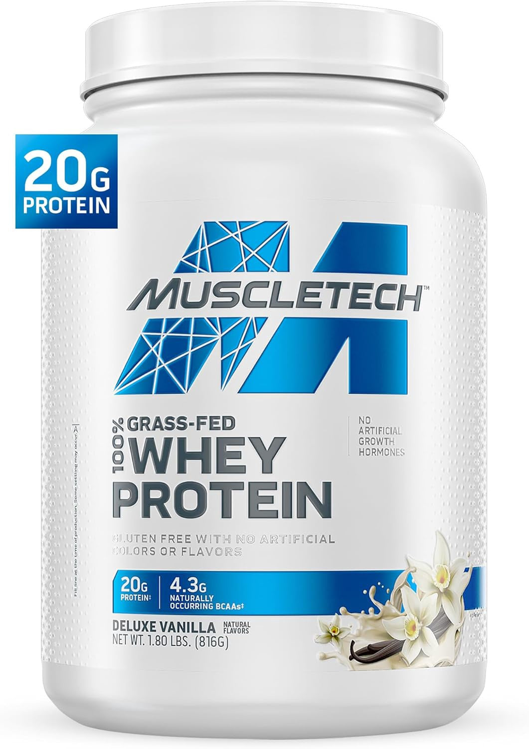 MUSCLETECH Supplement GRASS-FED Whey Protein Powder Vanilla / Chocolate / Chocolate 1.8LB