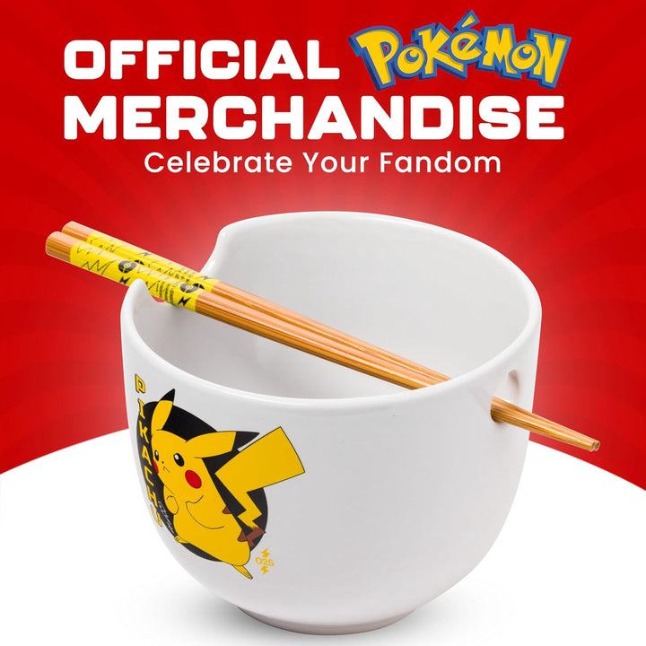 SILVER BUFFALO Ramen Bowl Pokemon Pikachu W/CHOPSTICK 20OP