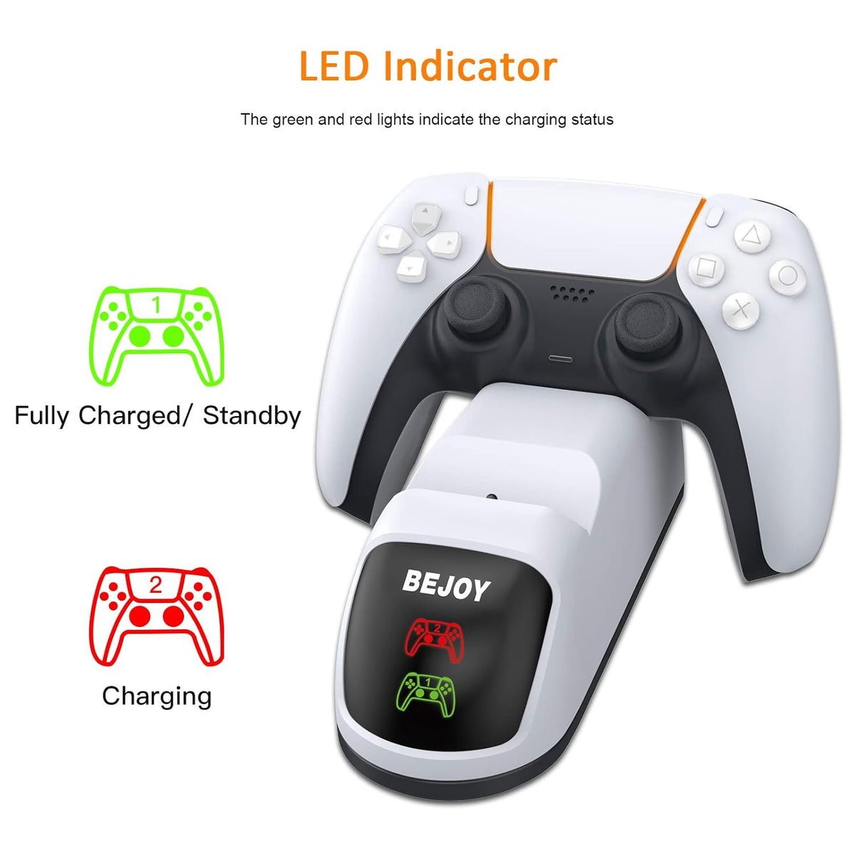 Game Console Controller Charging Dock P-5 PS5 Bejoy Dual Type C X002S1BHNT