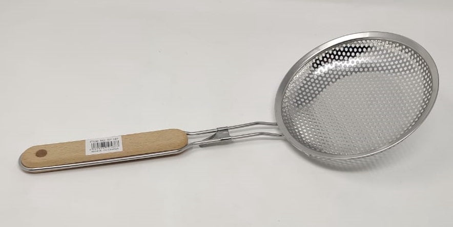 GENERIC Spoon Strainer Stainless Steel and Wood Handle Medium Frying SP167